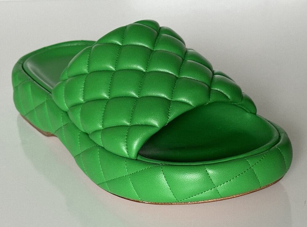 Bottega Veneta Green Quilted Leather Padded Sandals 9 US 708885 3708 NIB $1450
